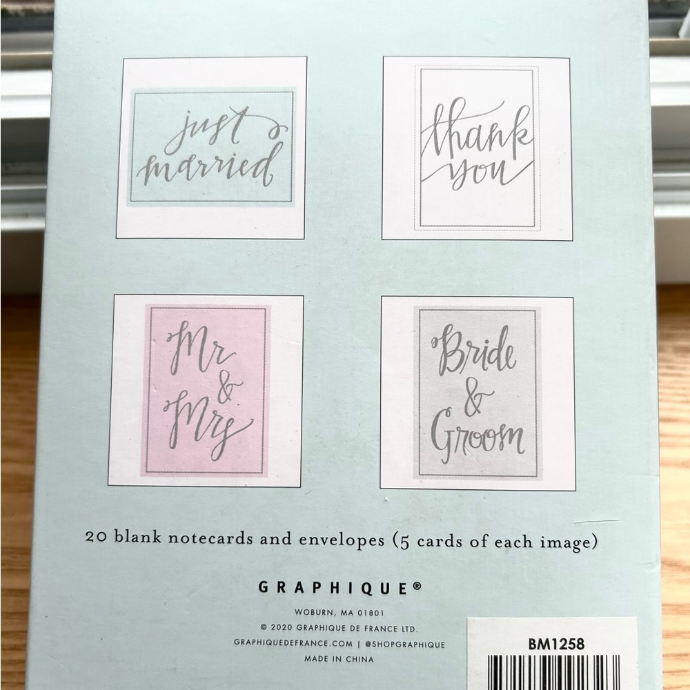 Graphic Image Just Married Notecards - Pink and Gray (Lot of 4 boxes)